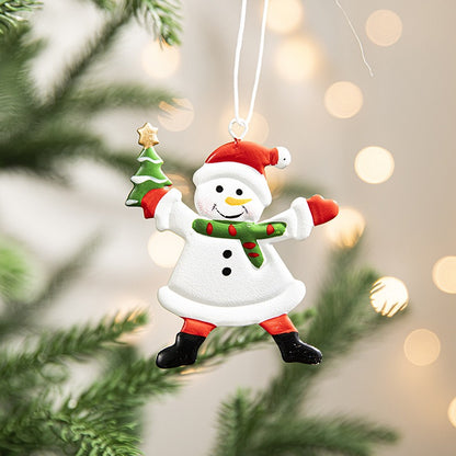 Christmas decorations, painted snowmen, Christmas pendants, Christmas tree ornaments