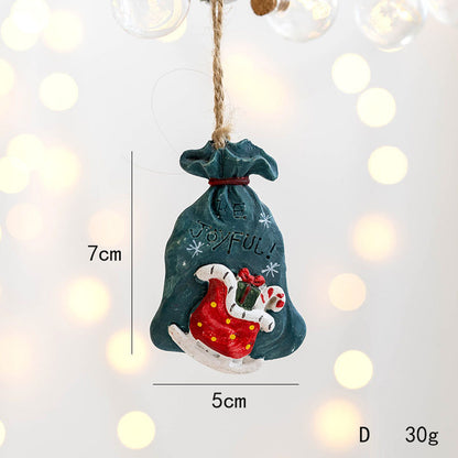 Christmas Decorations, Christmas Resin Small Pendants, Christmas Socks Gift Pack, House Pendants, Christmas Snowman Pendants