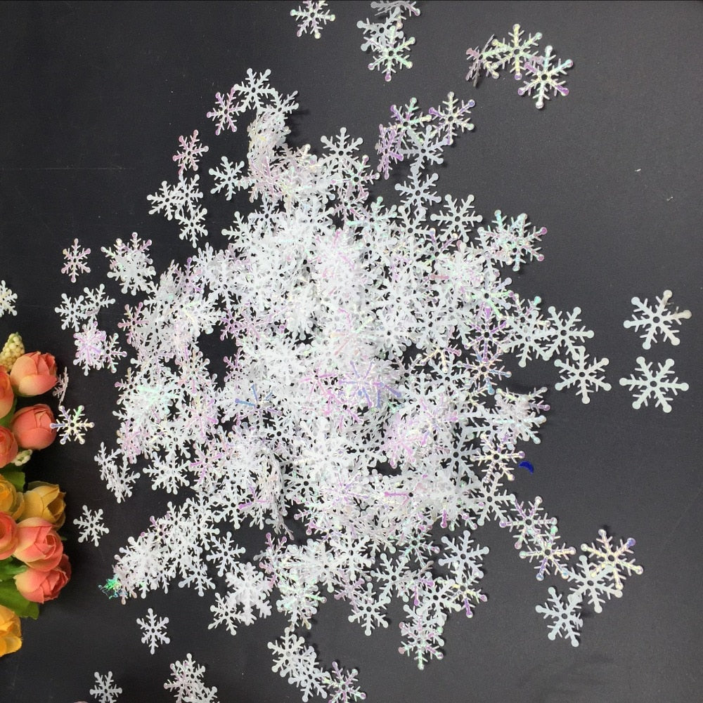 200pcs 3cm Christmas Tree Decorations Snowflakes Artificial Snow Christmas Decorations for Home New Year Christmas Gifts Navidad