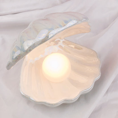 A Touch of Coastal Charm: Ceramic Shell Night Light