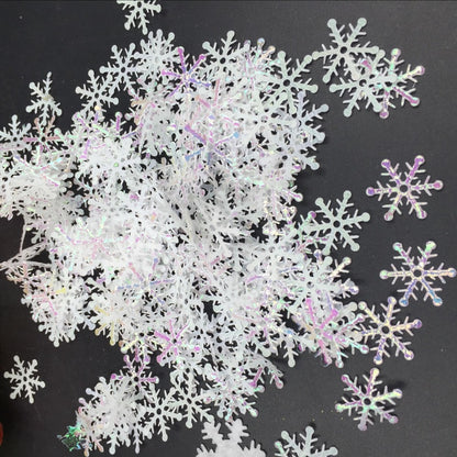 200pcs 3cm Christmas Tree Decorations Snowflakes Artificial Snow Christmas Decorations for Home New Year Christmas Gifts Navidad