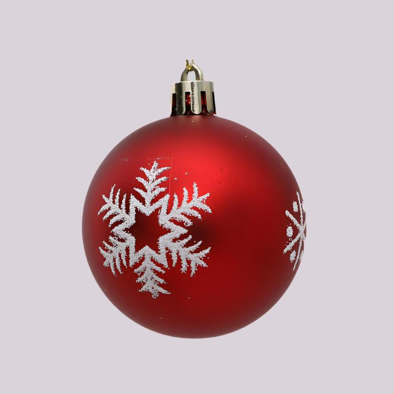 Christmas Decorations Christmas Tree Decoration 6cm Snowflake Painted Christmas Ball