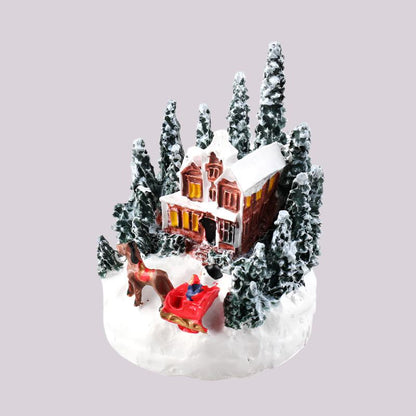 Christmas Decorations Resin Houses Luminous Decorations Christmas Micro Landscape Christmas Small Houses Christmas Gift Creativity