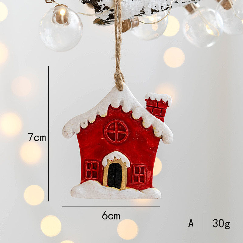 Christmas Decorations, Christmas Resin Small Pendants, Christmas Socks Gift Pack, House Pendants, Christmas Snowman Pendants