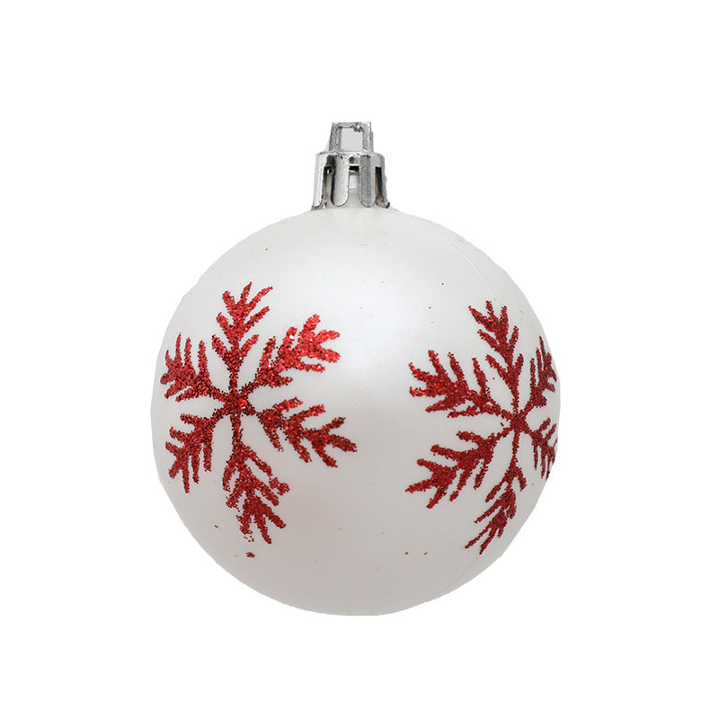 Christmas Decorations Christmas Tree Decoration 6cm Snowflake Painted Christmas Ball