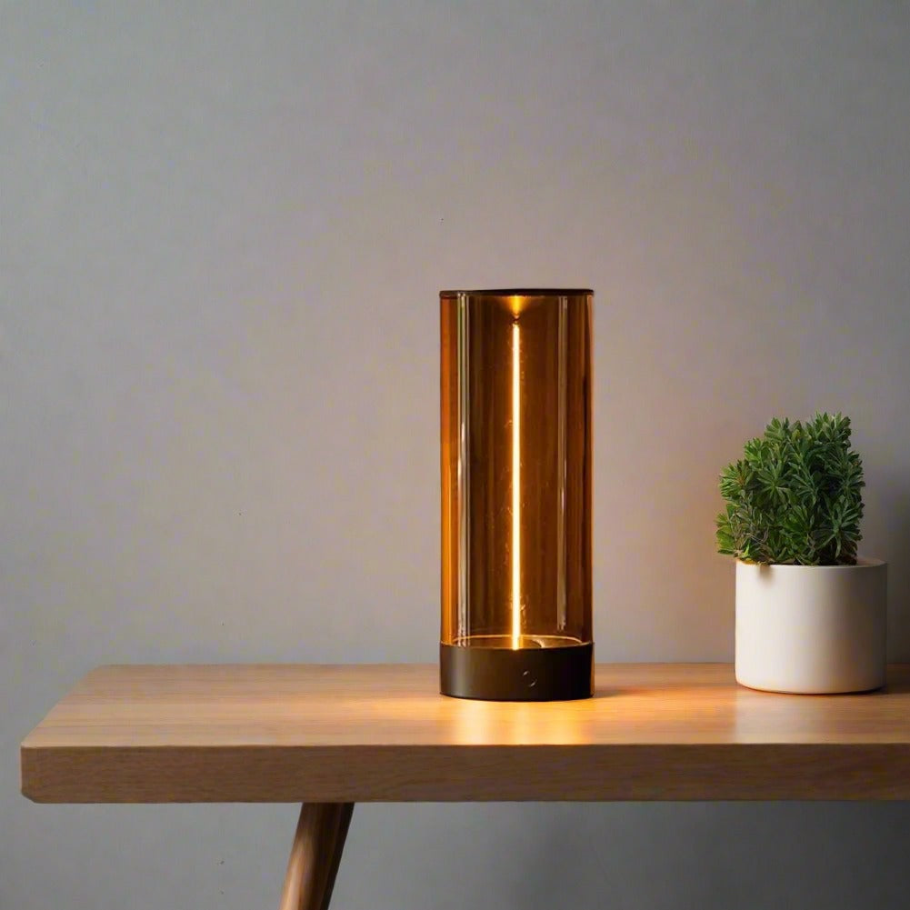 The Serene Beam: Minimalist Dimmable Bedside Lamp