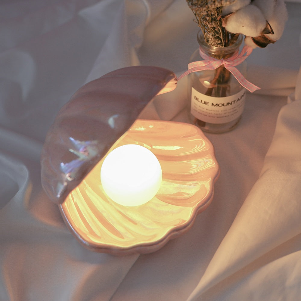 A Touch of Coastal Charm: Ceramic Shell Night Light