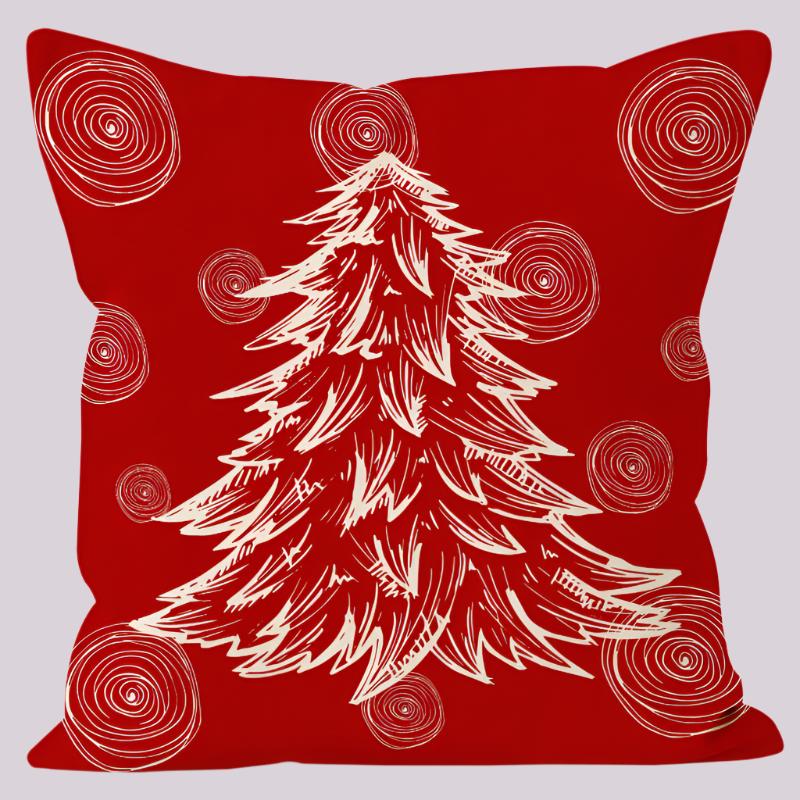 Christmas hat pillowcase linen Christmas tree letter print pillowcase holiday