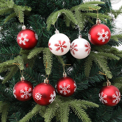 Christmas Decorations Christmas Tree Decoration 6cm Snowflake Painted Christmas Ball